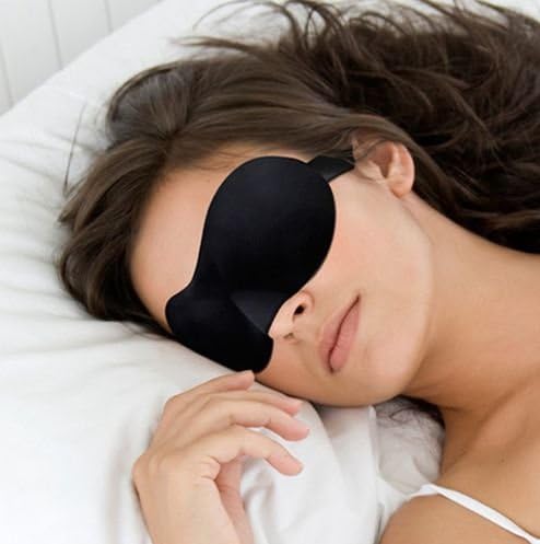 Sleep Mask Eye Mask Soft Black Sleeping Mask for Travel Hotel Airplane