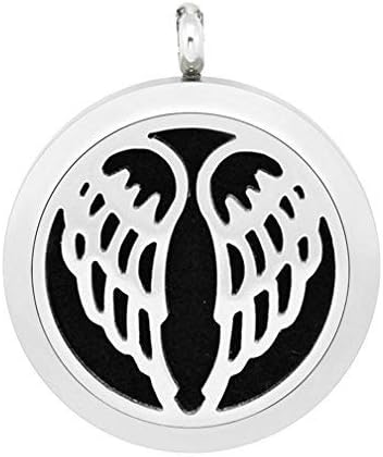 316L Stainless Steel Aromatherpy Essential Oil Diffuser Necklace Locket Pendant 24 Inch Chain And 10 Washable Pads