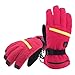 Aroma Season Rechargeable Battery Heated Gloves for Men and Women, Battery Powered Winter Gloves for Winter Outdoor Activities, Hiking Gloves Relieve Raynauds Disease (Red, L/XL)