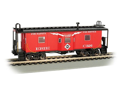 Bachmann Bay Window Caboose with Roof Walk-Erie, Prototypical Red