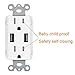 Micmi Outlet with USB Charger Wall Dual High Speed Receptacle 15-Amp, Smart 3.1A Quick Charging Capability, Tamper Resistant Wall Plate Included UL Listed 2021 Upgrade White (USB Outlet 1pack)
