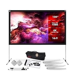 Pyle Projector Screen with Stand - 100" 16:9 HD 4K
