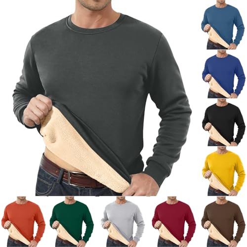 sweaters for men uk,mens sweatshirts no hood suitable work jumper Winter warmth jumpers fluffy sweatshirt without hood Comfortable long sleeves warm workwear,C-Dark Gray,XXL