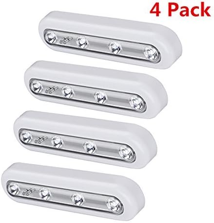 KLAREN Stick-on Anywhere Touch Tap Light Push Light,Creative Touch-Activated Stick-On Touch Lights With 4 LEDs Night Light Perfect For Cabinets, Closets, Stairs, Storage Rooms, Showcase(4 pack)