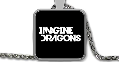 Imagine Dragons Square Pendant Necklace 1 inch in diameter