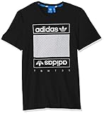 adidas Originals Men's Graphic Tee, Black/Mesh Box Logo, Large