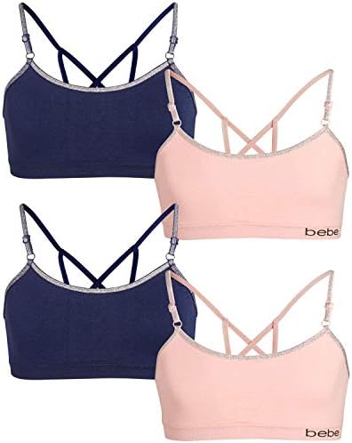 bebe Lady’s Seamless Coaching Sports activities Bra with Detachable Pads (4 Pack)