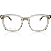 Gucci Rectangular Eyeglasses GG0184O 005 Transparent Gray 50mm 0184