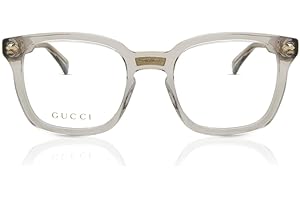 Gucci Rectangular Eyeglasses GG0184O 005 Transparent Gray 50mm 0184