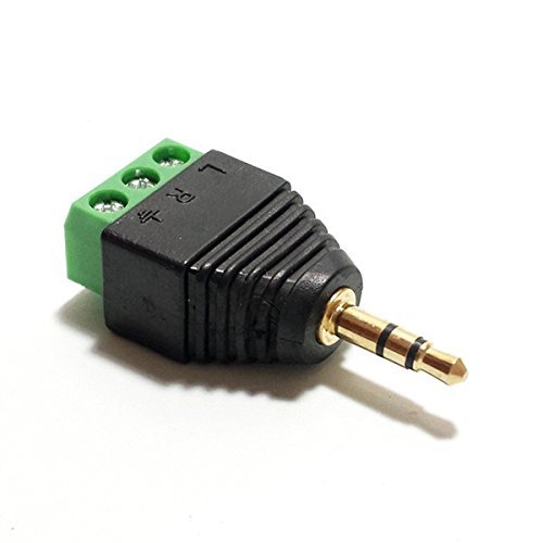 CESS 3.5mm Stereo Balanced Male Plug/Female Jack to AV Screw Video Balun Terminal (LW) (4 Pack)