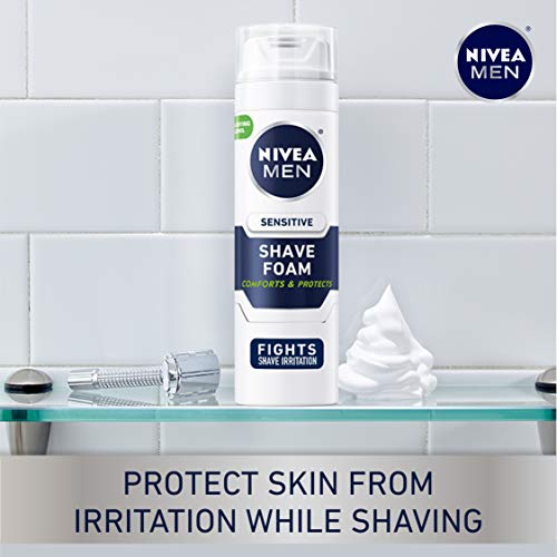 Nivea Men Sensitive Shave Foam with Vitamin E, Soothing Chamomile & Witch Hazel Extracts, 7 Fl Oz, Pack of 6 - Image 2
