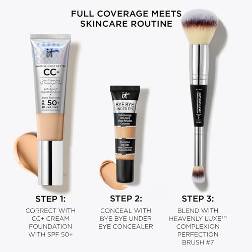 IT Cosmetics Bye Bye Under Eye Travel Concealer - Water-Resistant, 24H Full Coverage Brightening Concealer For Dark Circles, Fine Lines, Redness & Discoloration, Color Correcting Cream - 0.11 fl oz