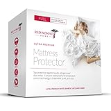 Bamboo Hypoallergenic Mattress Protector by Red Nomad - Breathable Cool Flow Technology for Maximum Circulation & Comfort - Full Size