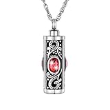 XIUDA Crystal Cremation Urn Necklace for Ashes