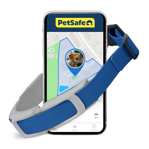 PetSafe Guardian GPS + Tracking Dog Fence Collar, GPS Dog Collar Fence System with App, Waterproof Rechargeable Collar, Tracking Collar for Medium and Large Dogs (Blue/Gray), Subscription Required