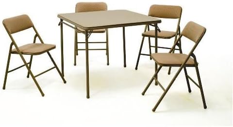 Adepta Medical 14551WHD 34 in. Square Table and 4 Chairs with 1 in. Padded Fabric Seats and Cushioned Backs - Wheat