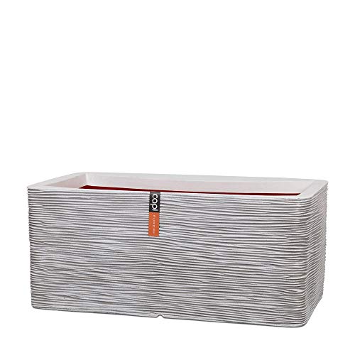 Capi Europe - Pflanzgefäß rechteckig Rib NL - Elfenbein - Ø 39 x H 32 - Blumentopf - Übertopf - Blumenkübel…