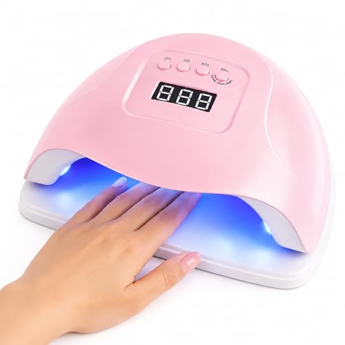 150W Semi-Permanent Nail Lamp, UV LED Nail Lamp with 36 LEDs, Professional Nail Dryer with Automatic Sensor, 4 Timers and LCD Display