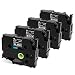 Oozmas Compatible Label Tape Replacement for Brother P-Touch White on Black Tape 18mm 0.7 Inch TZe-345 Compatible with Brother Label Maker PT-D400AD, 4-Pack primary