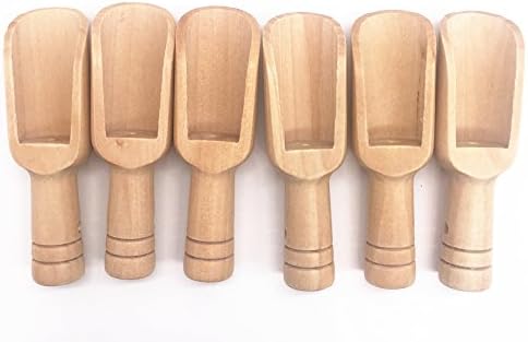 6PCS Mini Wooden Scoops for Bath Salts Essential 75X25X19mm