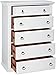 Alpine Furniture Winchester Farmhouse 5 Drawer Chest, 38