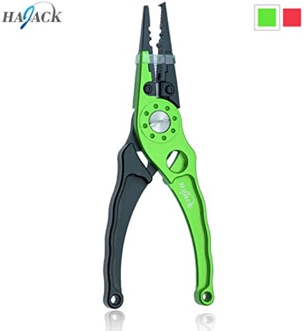 HAJACK New Multifunctional Aluminum Fishing Pliers Scissors Line Cutter Remove Hook Carp Fishing Tackle Tools Ultra-light fishing line pliers Braid Cutters (Green/Black)