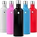 Vremi 16 Ounce Stainless Steel Water Bottle - Double Walled Vacuum Insulated Metal Water Bottle Travel or Gym BPA Free with Leak Proof Lid - Keeps Drinks Hot or Cold Fits Standard Cup Holders - Black