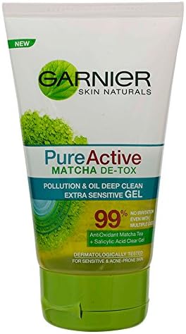 GARNIER GEL SKIN PURE ACTIVE MATCHA DEEP CLEAN 100ML.