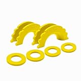 AUTMATCH Pack of 2 D-Ring Shackle Isolators Washers Kit 2 Rubber Shackle Isolators and 4 Washers Fits 3/4 Inch Shackle Gear Design Rattling Protection Shackle Cover Yellow