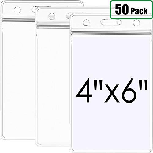 EcoEarth Passport Holder, Extra Large Vertical ID Holder, Resealable and Waterproof Identification Card Holder (Clear, 4x6 Inch, 50 Pack)