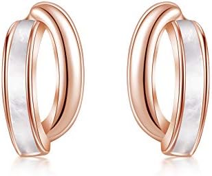 Amazon限定ブランド ピアス レディース 天使のキス ピンクゴールド 貝殻 シェル ジルバー925 金属アレルギー対 応 かわいい 大人 小さい ミニ カーブ 誕生日 プレゼント 女性 アクセサリー