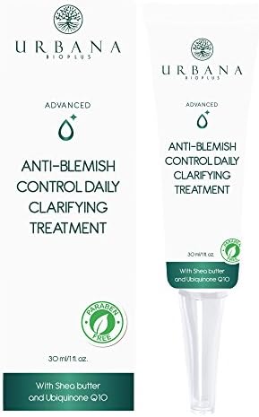 URBANA BIOPLUS Advanced Anti Blemish Control Clarifying Solution, Spot Treatment Skin Clearing Cream Gel Acne Pimple Breakout Face Facial Daily Skincare for Women and Unisex, 30 ml / 1 fl oz