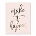 DIGIBUDDHA Make It Happen Rose Gold Foil Decor Home Pink Wall Art Print Inspirational Motivational Quote Metallic Pink Poster 8 inches x 10 inches A17