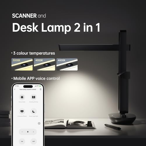 CZUR Aura Pro Book and Document Scanner, Capture A3 and A4, AI Technology for Automatic Smooth and Rotate Image, Foldable and Portable, Compatible with Windows and Mac OS