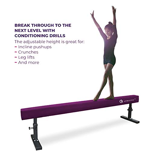 JC-ATHLETICS Adjustable Balance Beam Gymnastic Practice Training Equipment for Kids Children Home Floor Use,8 Feet Long