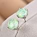 JunXin Three Color Round Cut Opal Stud Earring 7.5MM (Green)