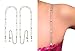 PIN STRAPS - Dainty Beads Silver Rhinestone Bra Straps, (w/Pin Latch Hook), Crystal Dress Strap, 2