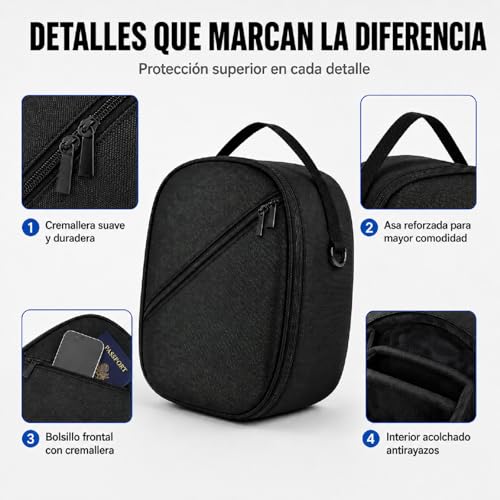 OIUBJDA Transporte compatible Meta Quest/Quest 3/Quest 2/Quest Pro VR,Bolsa para Gafas VR,Meta Quest Caja protectora,Estuche de Viaje protege y la lente