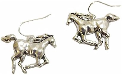 Western Girls Ladies Horse Jewelry Earrings (Silver plated horse)
