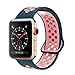 YC YANCH Greatou Compatible for Apple Watch Band 38mm,Soft Silicone Sport Band Replacement Wrist Strap Compatible for iWatch Apple Watch Series 3/2/1,Nike+,Sport,Edition,S/M,Lightpink Midnightblue