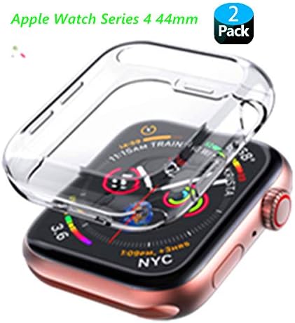 [2Pack] 44mm iWatch Series 4 Screen Protector Case, Folice Soft Transparent TPU All-Around Cover Protective for Apple Watch Series 4 (44mm)
