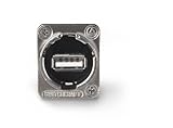 Switchcraft EHUSBABX USB-A to USB-B Feedthru Panel Mount Jack, Nickel Finish