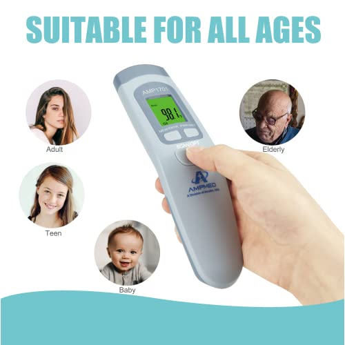 Amplim Non Contact/No Touch Digital Forehead Thermometer for Adults