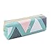 Portable Pencil Case Cute Canvas Pen Bag Pencil Pouch with Zipper Pen Holder for Student (Green)