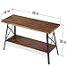 Olee Sleep 48” Solid Wood & Dura Metal Legs Sofa Table, Rustic Brown