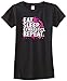 Threadrock Big Girls' Eat Sleep Gymnastics Repeat Fitted T-Shirt XL Black