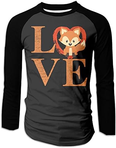 Love Foxes Men's Casual 3/4 Sleeve Athletic Raglan Baseball T-Shirt L