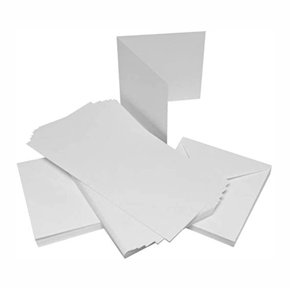 3 Ace Crafts 8 x 8 White Cards and Envelopes for Card Making (10) for Greetings, Thank You Cards with Envelope, Valentines, Thanksgiving, Christmas Invitation, Card Making Kit for Craft Activity