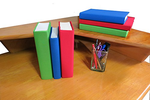 6 Pack Stretchable Book Covers: Standard Size, Reusable, Washable, Fits Hardcover Books from 6" x 7" up to 7.5" x 9.5" (6 Blue)