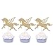 Giuffi Golden Unicorn Cupcake Toppers, 24 Pack